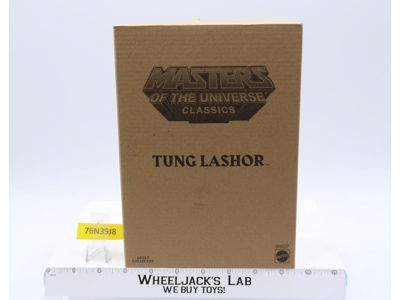 Tung Lashor w/ Mailer MOSC NEW He-Man Classics MOTUC 2014 Mattel Super 7