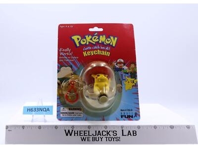 Pokemon Keychain Pikachu 1999 Basic Fun NEW MOSC #753-0