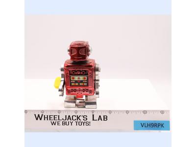 #2003 Red Walking Robot 1960s Clockwork Made in Hong Kong 4" Wind-Up Toy