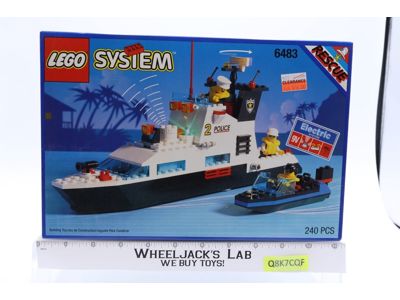 LEGO System #6483 RESCUE Coastal Patrol 1994 NEW MISB SEALED 240 pieces w/ LIGHT