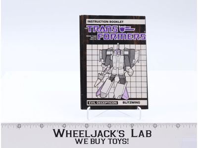 Blitzwing Instruction Manual Booklet 1985 Hasbro G1 Transformers