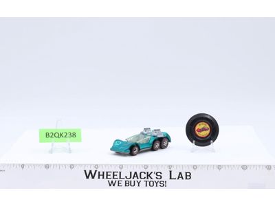Six Shooter Aqua 1970 Redline Hot Wheels Mattel Vintage RL w/ Button