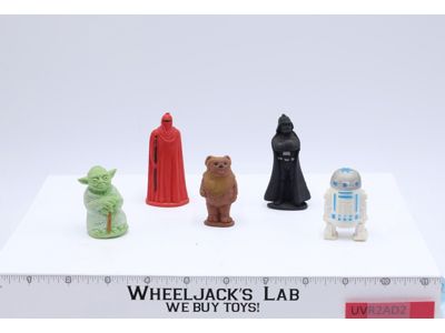 Lot of 5 Star Wars ROTJ 1983 Vintage Rubber Erasers Yoda Ewok R2-D2 Vader Guard