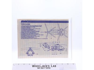 Tomahawk 1986 ORIGINAL Instructions / Blueprints G.I. Joe Hasbro Action Figure