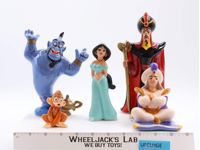 Lot of 5 Porcelain Bisque Figurine Aladdin Disney Jafar Genie Jasmine Abu
