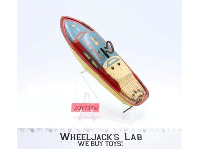 Tin Litho Wind Up Toy Boat 1930's Lindstrom