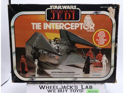 Imperial Tie Interceptor 100% Complete Star Wars ROTJ 1983 Kenner Vehicle