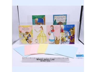 Lot of 6 Birthday Cards W/ Envelopes Beauty and the Beast Disney Store NEW