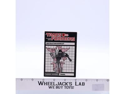 Snarl Action Figure Instruction Manual Booklet 1985 Hasbro G1 Transformers