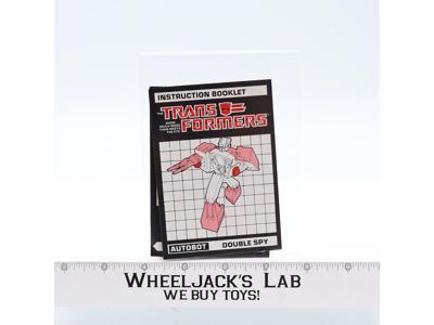 Punch Double Spy Instruction Manual Booklet 1986 Vintage Hasbro G1 Transformers