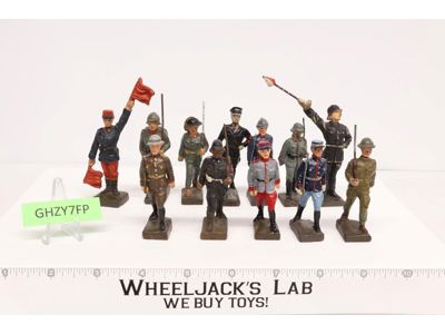 (12) German Soldiers 2.75" to 3" Elastolin Lineol Toy Figures Vintage
