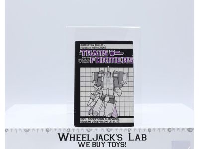 Blitzwing Instruction Manual Booklet CANADIAN 1985 Hasbro G1 Transformers