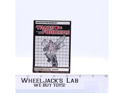 Swoop Action Figure Instruction Manual Booklet 1985 Hasbro G1 Transformers