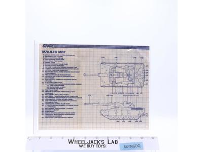 Mauler M.B.T. 1985 ORIGINAL Instructions Blueprints G.I. Joe Hasbro Vehicle