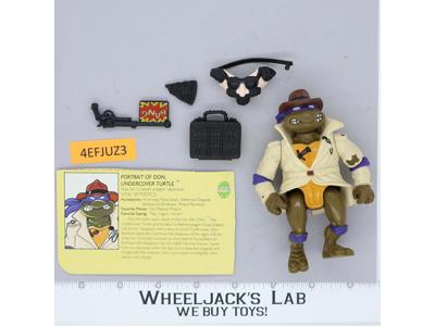 Don the Undercover Turtle 100% Complete TMNT Playmates 1990 Vintage Figure