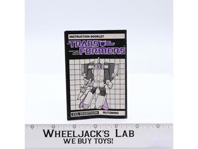 Blitzwing Instruction Manual Booklet 1985 Hasbro G1 Transformers