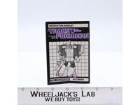 Blitzwing Instruction Manual Booklet 1985 Hasbro G1 Transformers