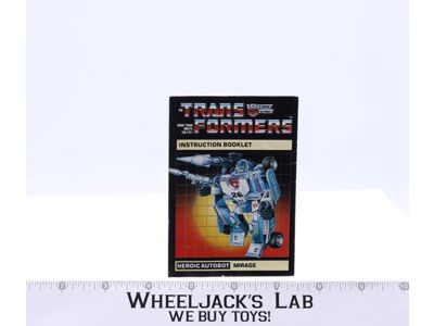Mirage Instruction Manual Booklet 1984 Hasbro G1 Transformers Vintage
