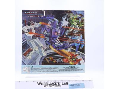 Metroplex Blurr Insert Poster Glow In The Dark 1985 G1 Transformers Vintage