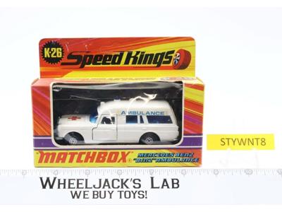 Speed Kings K-26 Mercedes Benz "Binz" Ambulance NEW Matchbox 1971 Vintage