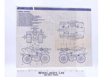 Cobra Ferret 1985 ORIGINAL Instructions Blueprints G.I. Joe Hasbro