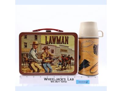 Lawman Tin Lunch Box 1961 American Thermos Products Vintage w/ THERMOS