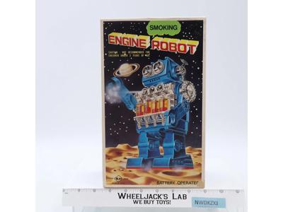 Smoking Engine Robot Battery Operated Horikawa Japan 10" Vintage
