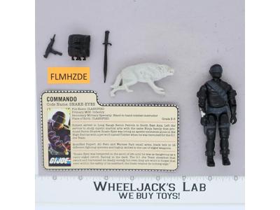 Snake Eyes & Timber V2 100% Complete G.I. Joe 1985 Hasbro Vintage Action Figure