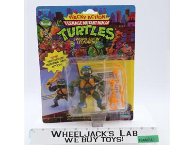 Sword-Slicin' Leonardo Wacky Action TMNT 1990 Playmates Figure NEW MOSC SEALED