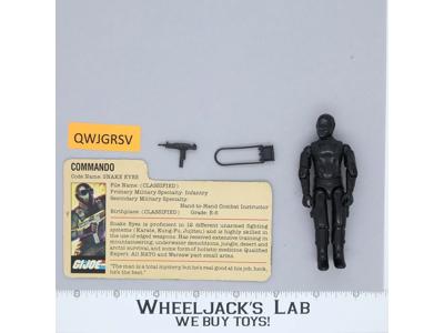 Snake Eyes V1.5 Swivel Arms 100% Complete G.I. Joe 1983 Hasbro Vintage Figure