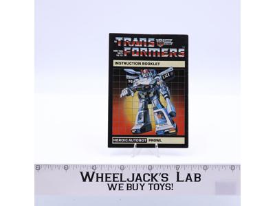 Prowl Action Figure Instruction Manual Booklet 1984 G1 Transformers