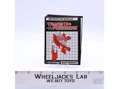 Scattershot Action Figure Instruction Manual Booklet 1987 Hasbro G1 Transformers