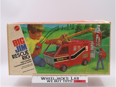 Rescue Rig W/ Box + UNUSED Stickers Big Jim 1971 Mattel Vintage Action Figure
