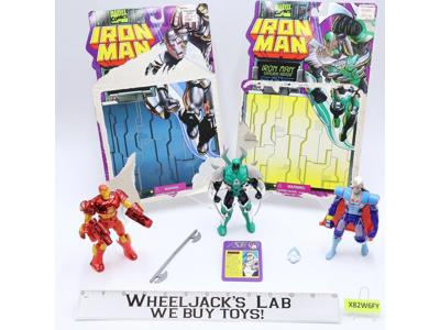 Lot of 3 Iron Man Marvel Comics Action Figures + Accessories ToyBiz Vintage