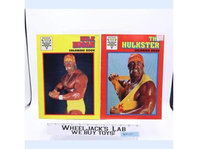 Lot of 2 Hulk Hogan Coloring Books WWF Wrestling 1990 Checkerboard Press Vintage