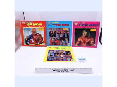 Lot of 4 Fact Books Hulk Hogan Ultimate Warrior WWF Wrestling 1991 Checkerboard
