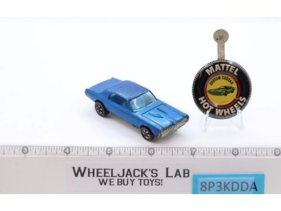 Custom Cougar Blue Hot Wheels 1967 1968 Redline Mattel RL Blue Int. w/ Button HK
