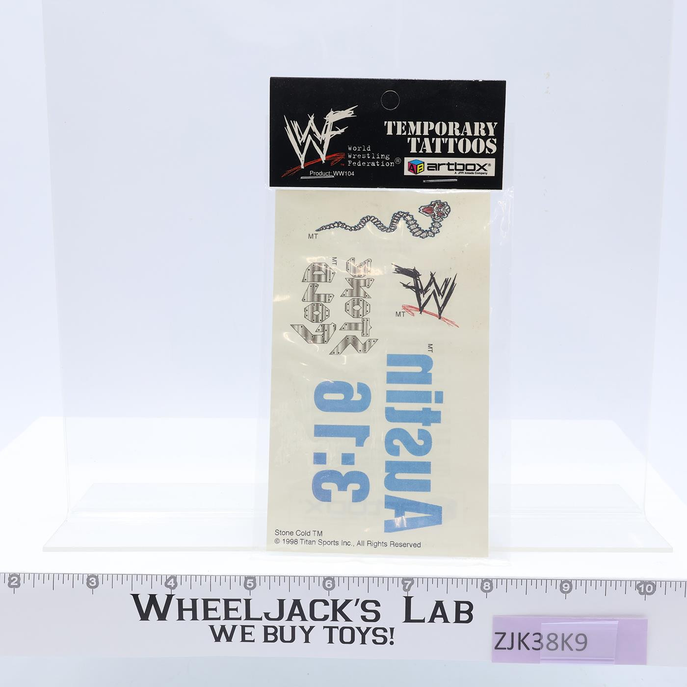 Stone Cold WWF Temporary Tattoos 1998 Artbox NEW SEALED