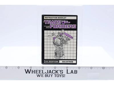 Galvatron Action Figure Vintage Instruction Booklet Manual 1986 G1 Transformers