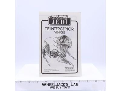 Tie Interceptor Instructions Star Wars ROTJ 1983 Kenner Vintage