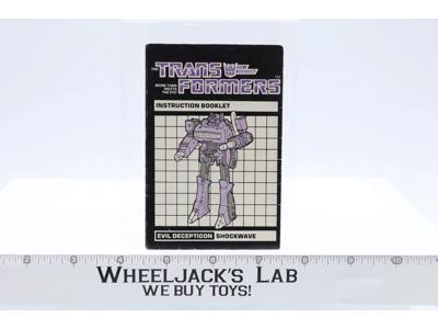 Shockwave Instruction Manual Booklet 1985 Hasbro G1 Transformers Action Figure