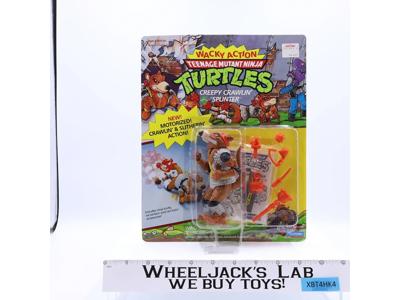 Creepy Crawlin' Splinter Wacky Action TMNT 1990 Playmates Figure MOSC UNPUNCHED