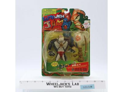 Earthworm Jim Bob & #4 Figures 1994 Playmates Shiny NEW MOSC SEALED