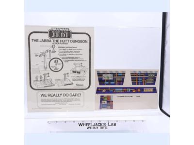 The Jabba The Hutt Dungeon Instructions w/ Sticker Sheet Kenner 1983 Star Wars
