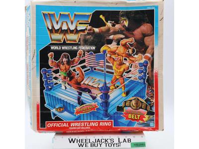 Official Wrestling Ring WWE WWF 1990 Hasbro Action Figure Playset Vintage