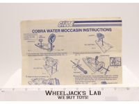 Cobra Water Moccasin 1984 ORIGINAL Instructions / Blueprints G.I. Joe Vehicle