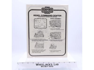Rebel Command Center Instruction Manual 1981 Star Wars ESB Kenner Vintage