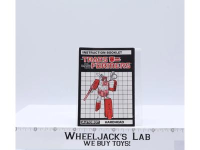 Hardhead Action Figure Vintage Instruction Manual Booklet 1986 G1 Transformers