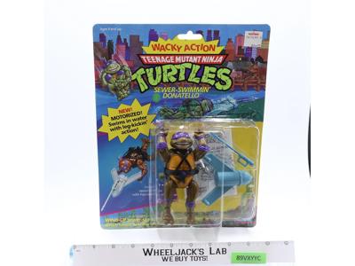 Sewer-Swimmin' Donatello Wacky Action TMNT 1990 Playmates NEW MOSC SEALED