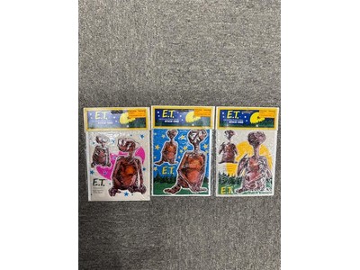 E.T. LOT of 3 The Extra-Terrestrial Stick-Ons Puffy Stickers 1982 Movie